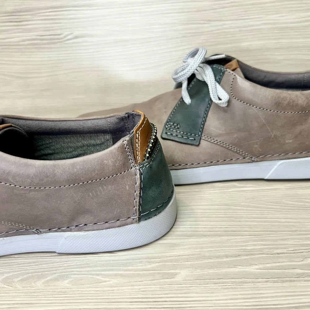Clarks Brown and Green‎ Leather Loafers